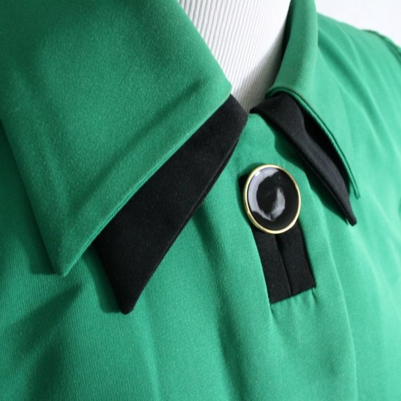 Vintage 80's R. B. Design Group Lime Green Poly Microfiber Midi Dress SZ 8 EUC - Picture 5 of 12